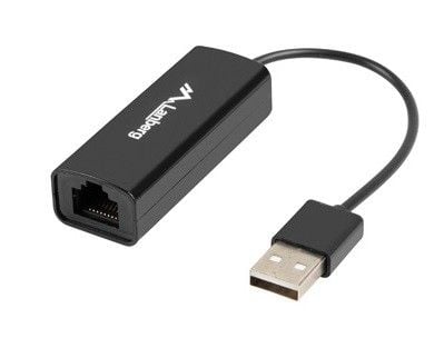 Lanberg NC-0100-01 - Nettverksadapter - USB 2.0 - 10/100 Ethernet - svart