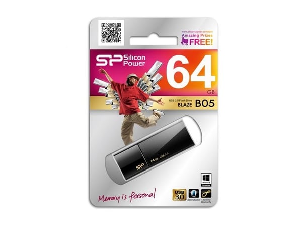 SILICON POWER Blaze B05 - USB-flashstasjon - 64 GB - USB 3.0 - svart