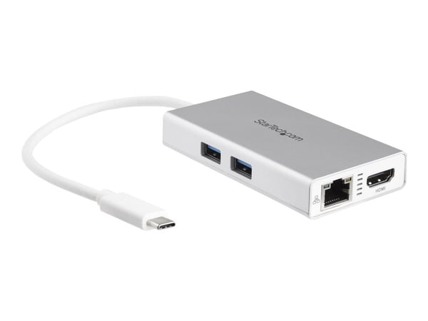 StarTech.com USB-C Multiport Adapter, USB-C Travel Docking Station with 4K HDMI, 60W Power Delivery Pass-Through, GbE, 2pt USB-A 3.0 Hub, Portable ...