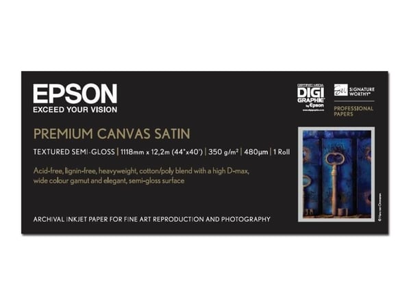 Epson PremierArt Water Resistant Canvas - Blank - Rull (111,8 cm x 12,2 m) - 350 g/m² - 1 rull(er) lerretspapir - for Stylus Pro 11880, Pro 98XX; S...