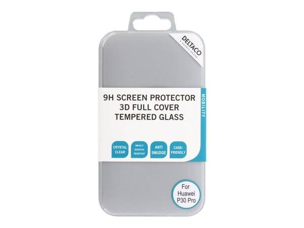 DELTACO SCRN-1029 - Skjermbeskyttelse for mobiltelefon - glass - krystallklar - for Huawei P30 Pro