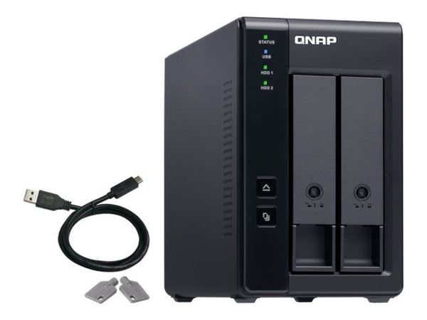 QNAP TR-002 - Harddiskarray - 2 brønner (SATA-600) - USB 3.1 Gen 2 (ekstern)