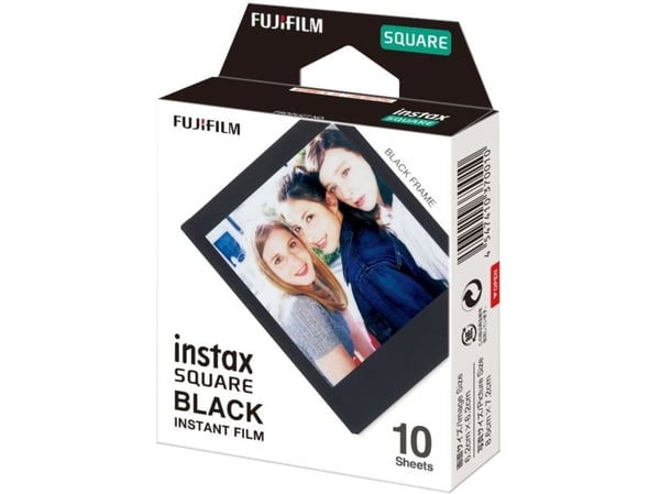 Fujifilm Instax Square BLACK - Hurtigvirkende fargefilm - ISO 800 - 10 eksponeringer