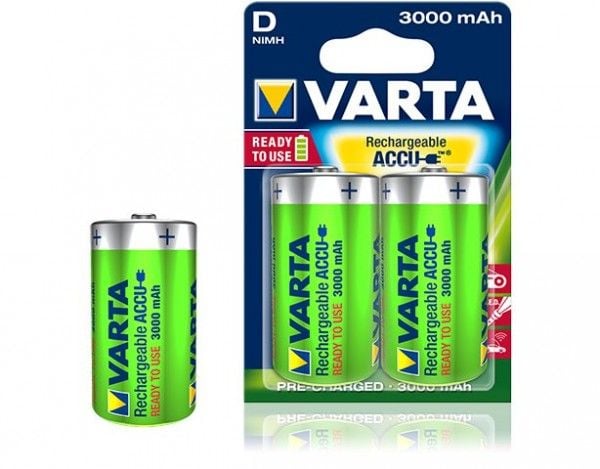 Varta Power Accu - Batteri 2 x D - NiMH - (ladbare) - 3000 mAh
