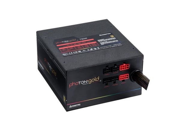 Chieftec Photon Gold Series GDP-750C-RGB - Strømforsyning (intern) - ATX12V 2.3/ EPS12V - 80 PLUS Gold - AC 200-240 V - 750 watt - aktiv PFC