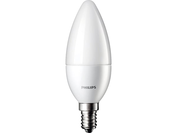 Philips CorePro LEDcandle - LED-lyspære - form: B35 - mattslipt finish - E14 - 5.5 W (ekvivalent 40 W) - klasse A+ - varmt hvitt lys - 2700 K