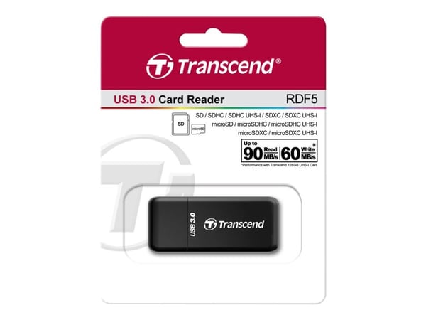 Transcend - Kortleser (SD, microSD, SDHC, microSDHC, SDXC, microSDXC, SDHC UHS-I, SDXC UHS-I) - USB 3.0