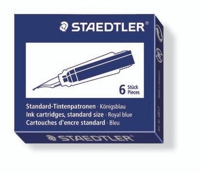 Bläckpatron/Refill, Staedtler, 480, blå, förpackning om 3 st