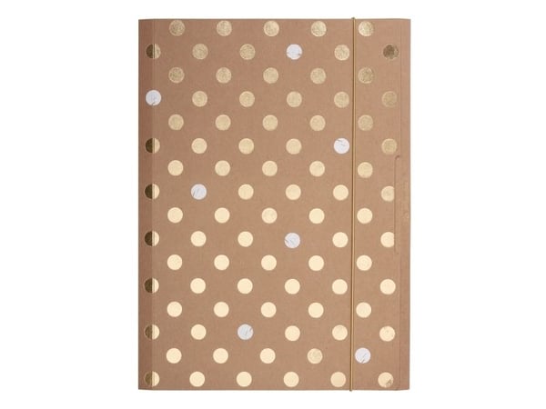 Herlitz Pure Glam, Konvensjonell filmappe, A4, Kartong, Gull, Landskap/portrett, Elastisk bånd