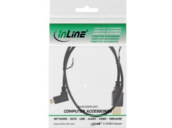 InLine 31705T, 0,5 m, USB A, Micro-USB B, USB 2.0, Hanstik/Hanstik, Lajittelu
