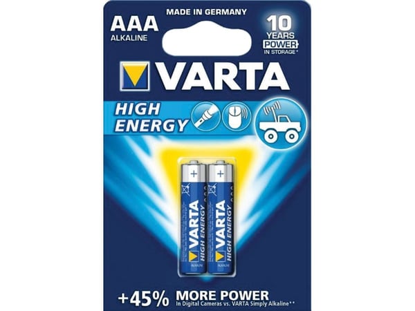 Varta -4903/2B, Engangsbatteri, AAA, Alkalinsk, 1,5 V, 2 stykker, 10 år