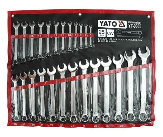 YATO KOMBINASJONSNØKLER SATENG 25 stk. 6-32 mm CASE 0365