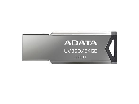 ADATA UV350, 64 GB, USB A-tyyppi, Ilman suojusta, 5,9 g, Harmaa
