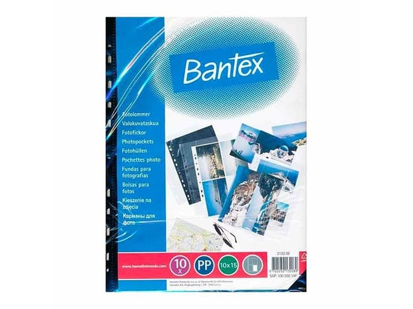 Fotolommer Bantex 10x15 cm sort/klar - (10 stk.) Fotolommer Bantex 10x15 cm sort/klar - (10 stk.)