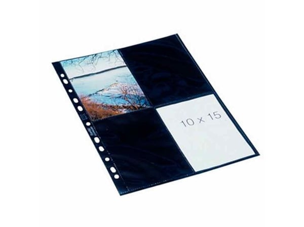Fotolommer Bantex 10x15 cm sort/klar - (10 stk.)