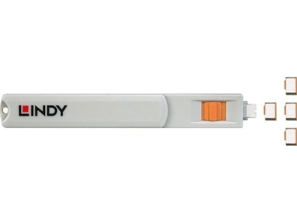 Lindy 40428, Portinlukitsin, USB Type-C, Harmaa, Oranssi, 4 kpl, 10 g