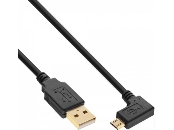 InLine 31710T, 1 m, USB A, Micro-USB B, USB 2.0, Hankjønn/hankjønn, Svart