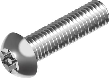 WASI Sikringskrue M6x16 mm Din 7380 rustfri A2, med buttonheadTX 30 kærv og tap (torx med hul) - (500 stk.)