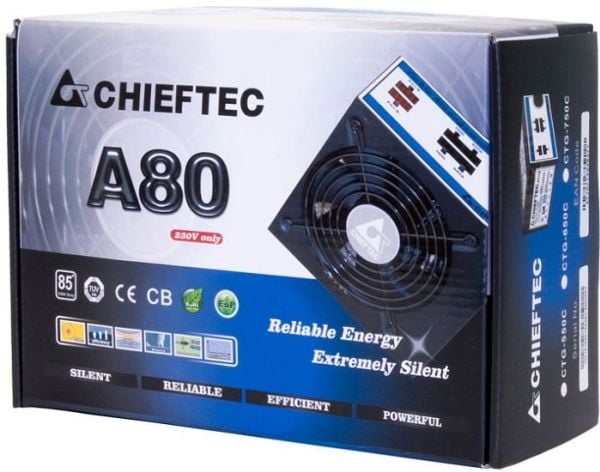 Chieftec A-80 Series CTG-750C - Nätaggregat (intern) - ATX12V 2.3/ EPS12V - AC 230 V - 750 Watt - aktive PFC
