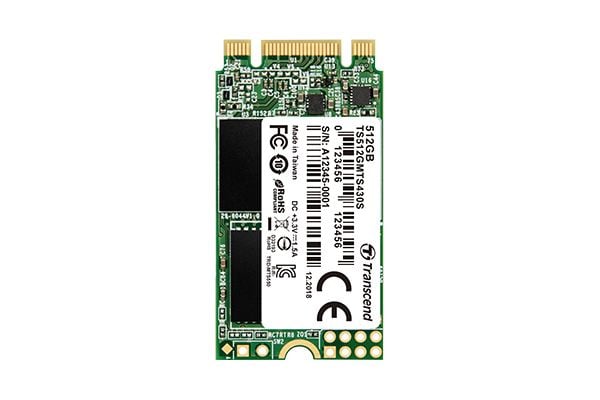 Transcend 430S - SSD - 512 GB - intern - M.2 2242 - SATA 6Gb/s - for Intel Next Unit of Computing 12, 13