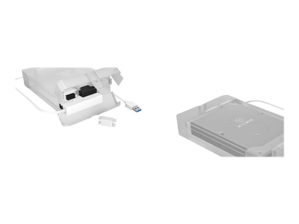 ICY BOX IB-AC705-6G - Förvaringslåda - 2,5 tum/3,5 tum delad - SATA 6Gb/s - USB 3.0 - vit