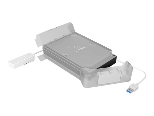 ICY BOX IB-AC705-6G - Förvaringslåda - 2,5 tum/3,5 tum delad - SATA 6Gb/s - USB 3.0 - vit