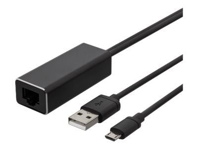 DELTACO CAST-ETHERNET - Nettverksadapter - USB - 10/100 Ethernet x 1 - svart - for Google Chromecast