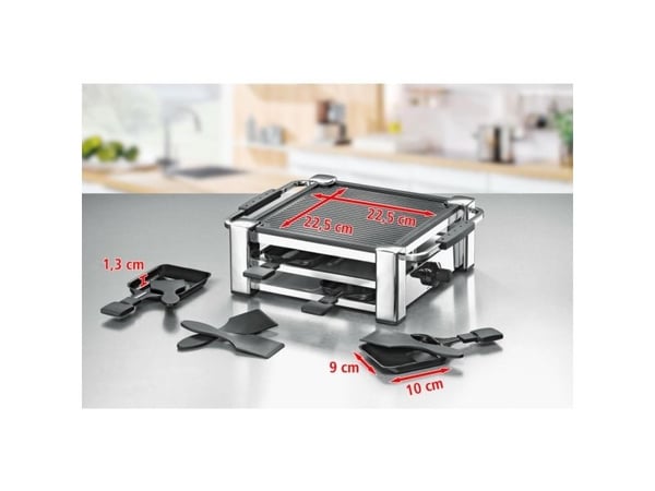 Rommelsbacher RCC 1000 Fashion - Raclette/grill - 1 kW - krom