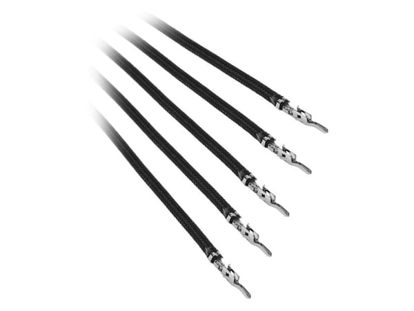 BitFenix Alchemy 2.0 - Strömkabel - 20 cm - formpressad, tvinnad - svart (paket om 5)