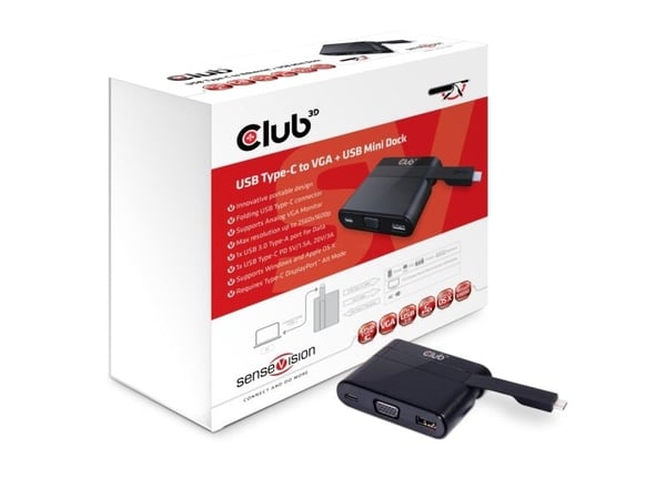 Club 3D SenseVision - Dokkingstasjon - USB - VGA