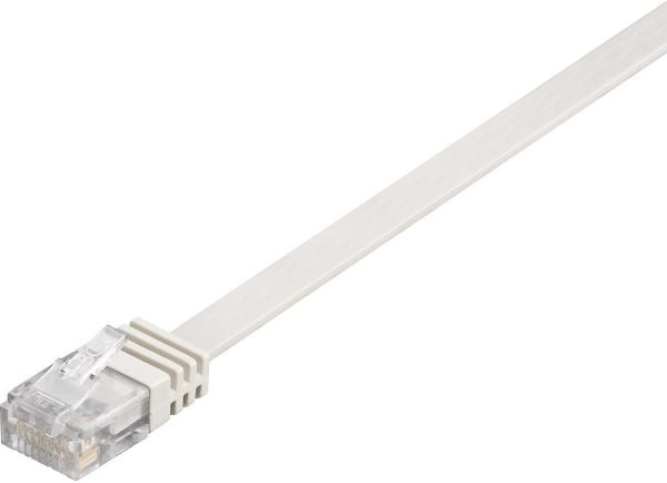 MicroConnect - Nettverkskabel - RJ-45 (hann) til RJ-45 (hann) - 15 m - UTP - CAT 6a - formstøpt, flertrådet, flat - hvit