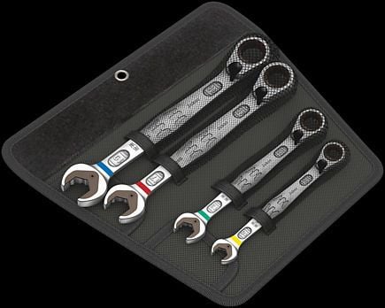 Wera Joker Switch Set, 10,13,17,19 mm, 1/4", Kromfarget, Krom-molybden-stål, Kromfarget, Blank