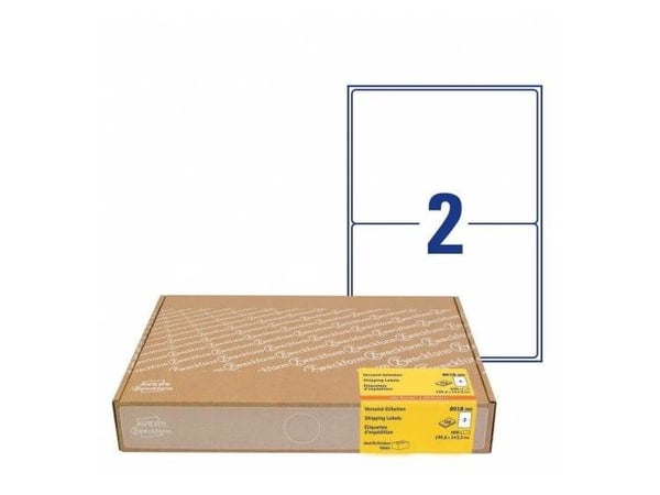 Avery Zweckform - Papir - permanet adhesiv - hvit - 199.6 x 143.5 mm 600 etikett(er) (300 ark x 2) forsendelsesetiketter