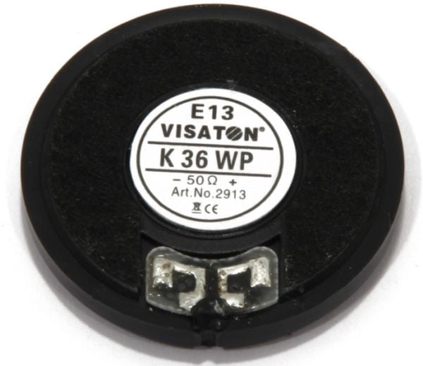 Visaton K 36 WP, Full rekkevidde, 1 W, Rund, 2 W, 50 O, 300 - 20000 Hz