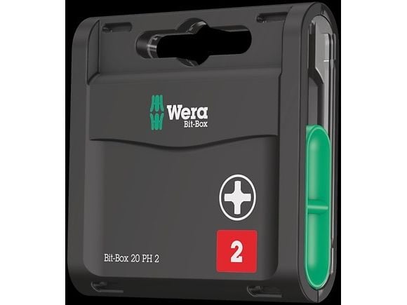 Wera 05057750001, 20 stykker, Philips, PH 2, Metall, Plast, 20x PH 2x25 mm, CE