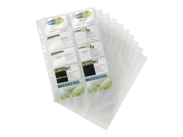 Durable 2389-19, Läpinäkyvä, Polypropeeni (PP), 20 korttia, A4, 54 x 90 mm, 10 kpl