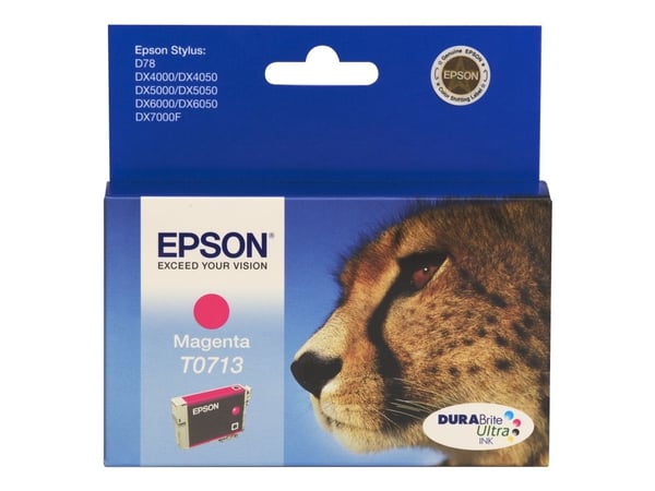 Epson T0713 - Magenta - original - bläckpatron - för Stylus DX9400, SX115, SX210, SX215, SX218, SX415, SX515, SX610; Stylus Office BX310, BX610