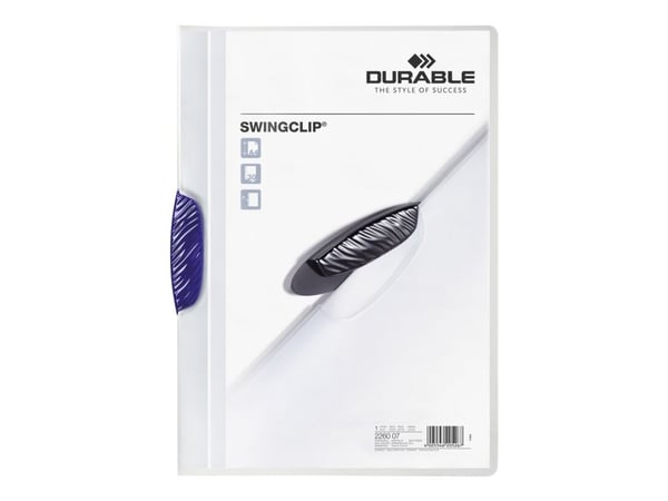 DURABLE SWINGCLIP - Klipsfil - for A4 - kapasitet: 30 ark - transparent med mørkeblå klips