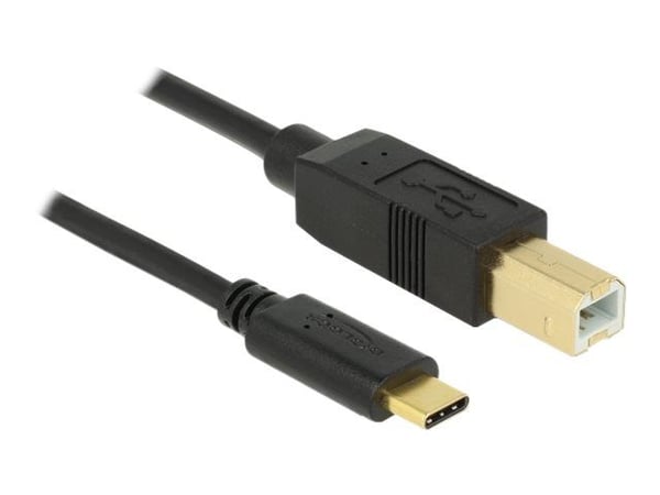 Delock - USB-kabel - USB-C (hann) til USB-type B (hann) - USB 2.0 - 3 A - 4 m - svart