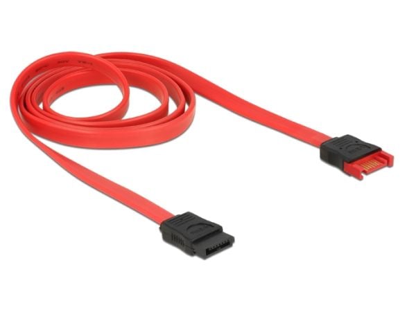 Delock - SATA-forlengelseskabel - Serial ATA 150/300/600 - SATA (hann) til SATA (hunn) - 1 m - rød