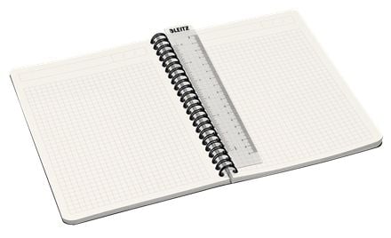 Leitz Office - Notatbok - trådbundet - A5 - 90 ark / 180 sider - kvadratisk - rød - papp, polypropylen (PP)