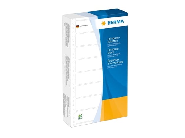HERMA Computer labels - Papir - matt - permanent selv-adhesiv - perforert - hvit - 147.32 x 99.2 mm 1000 etikett(er) sammenhengde siksakfoldede eti...