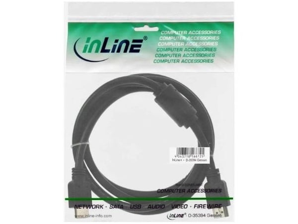 InLine 17611, 1,5 m, HDMI Typ A (standard), HDMI Typ A (standard), 5 Gbit/s, Svart