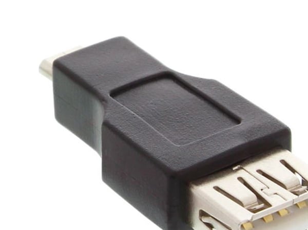 InLine 31608, USB A female, USB-A, Svart