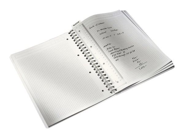 Leitz WOW - Notatblokk - trådbundet - A4 - 80 ark - kvadratisk - metallic blå - polypropylen (PP)