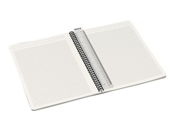 Leitz Office - Notisbok - spiralbundet - A4 (210 x 297 mm) - 90 ark / 180 sider - rutet - rød - polypropylen (PP)