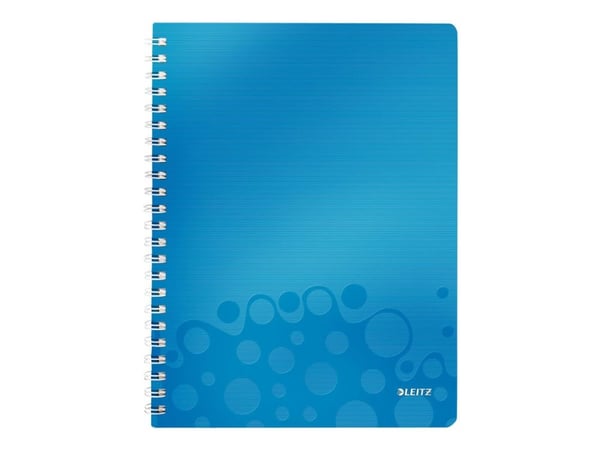 Leitz WOW - Notatblokk - trådbundet - A4 - 80 ark - kvadratisk - metallic blå - polypropylen (PP)