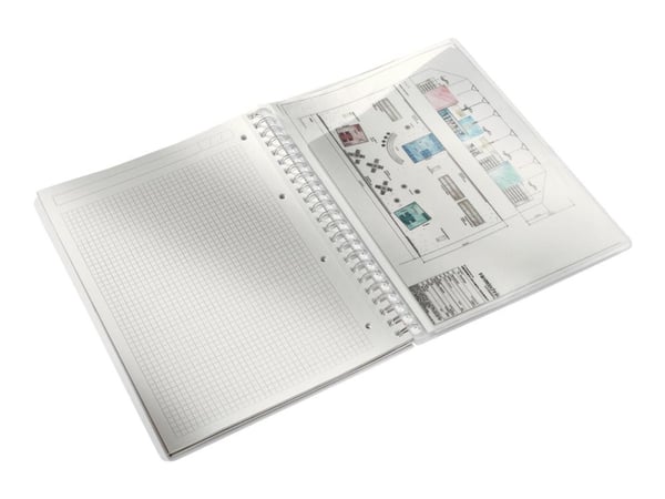 Leitz WOW - Notatblokk - trådbundet - A4 - 80 ark - kvadratisk - metallic blå - polypropylen (PP)