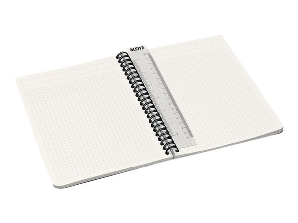 Leitz Office - Notatbok - trådbundet - A5 - 90 ark / 180 sider - kvadratisk - rød - papp, polypropylen (PP)