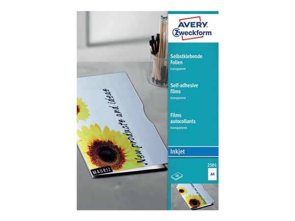 Avery - Polyester - selv-adhesiv - 170 mikroner - gjennomsiktig - A4 (210 x 297 mm) 50 ark (50 ark x 1) film